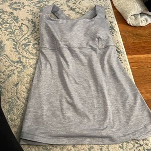 Grey Lululemon empire waist top with crossback